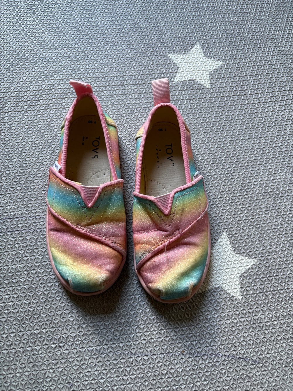 Toms Kids Slip-On Sneakers - Pink Rainbow Glitter